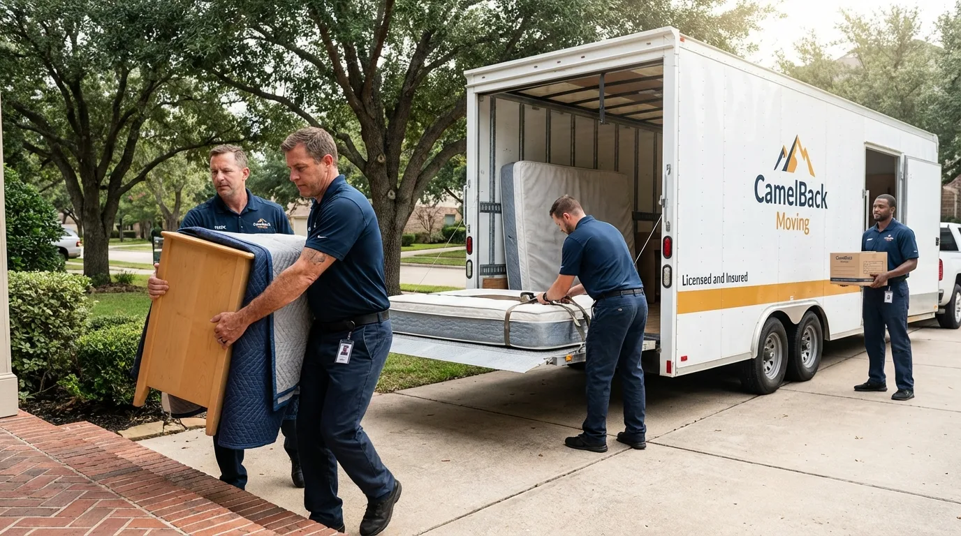 Crew loading residential truck for cross-state move from Louisville, KY