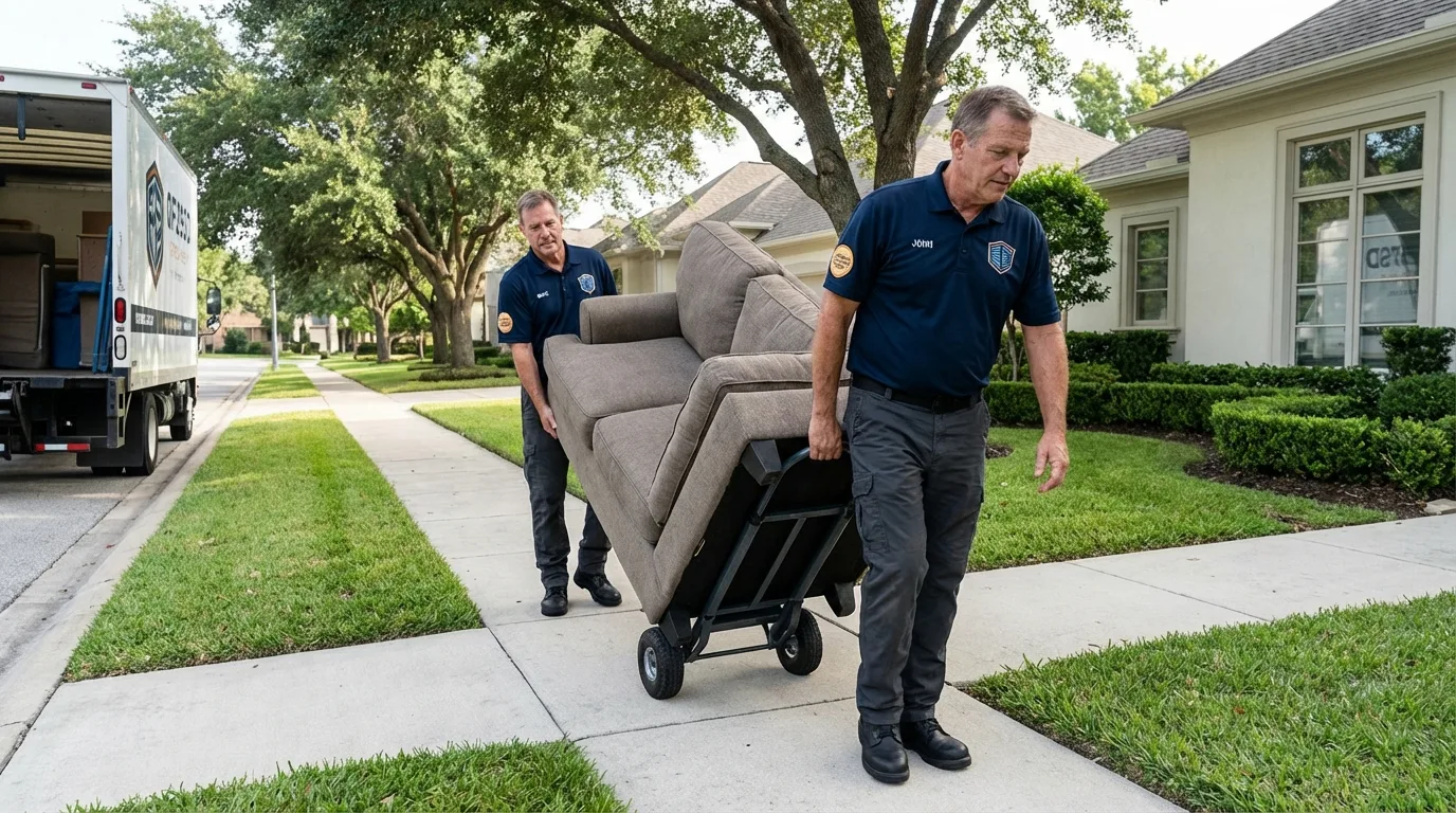 Local residential moving crew loading furniture in Louisville, KY
